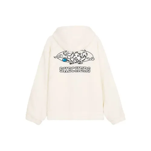 Skechers New Year Velvet feel Coat Unisex Cream Beige White