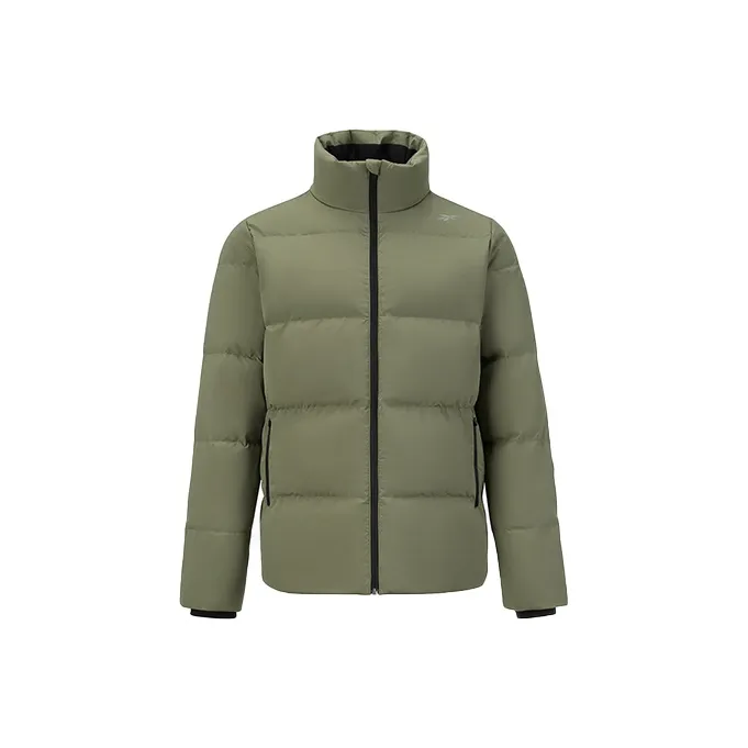 Reebok Solid Color Stand Collar Fitted Thickened Down Jacket Unisex-4