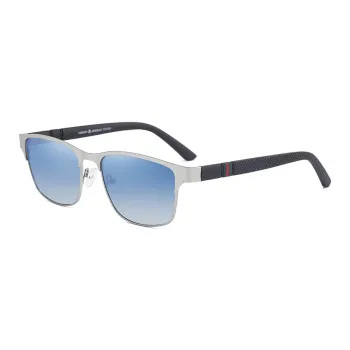 VIRDEN AERMAN Alloy Square Sunglasses Unisex Silver, Black, Gunmetal