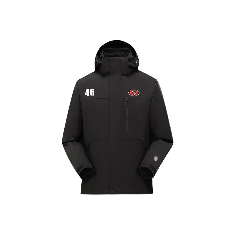 NFL Waterproof And Windproof Windbreaker Jacket Unisex Black-0