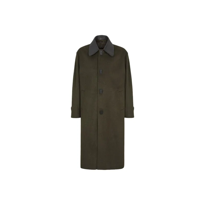 FENDI Collared Button Up Coat-0