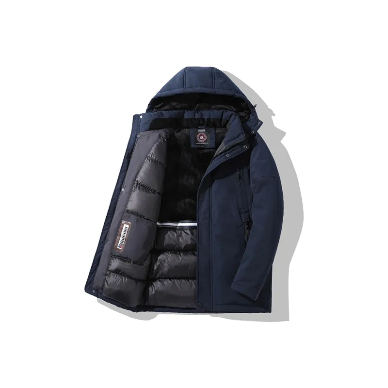 New Business Origin Solid Color Detachable Hood Loose Fit Thickened Mid-Length Puffer Jacket Unisex-4