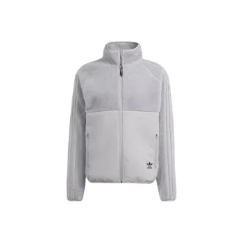 Adidas Originals Polar Fleece Full Zip Top Velvet feel Coat Men's Pure Gray