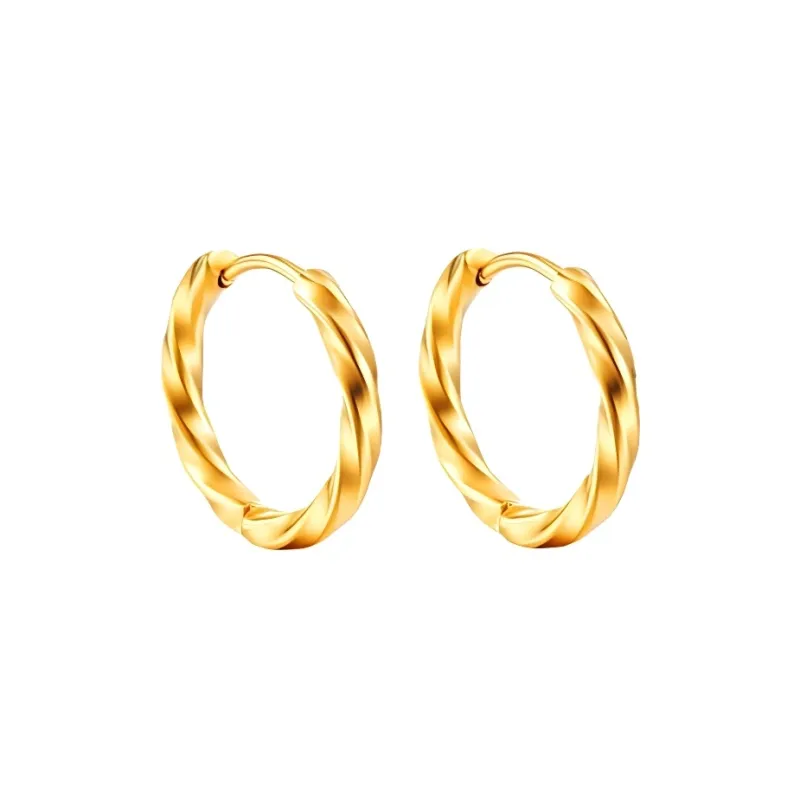 GUDUD Stainless Steel Earrings Unisex Gold/Silver-6