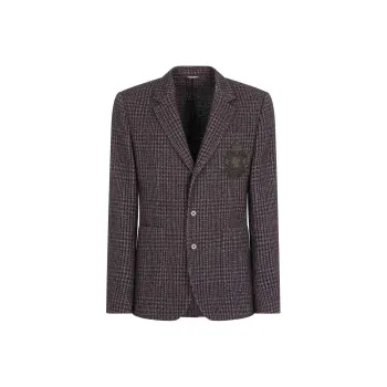 Dolce & Gabbana Logo Patch Single Breasted Blazer