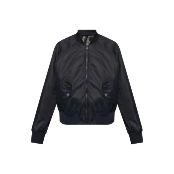BALMAIN Logo Embroidered Zip Up Bomber Jacket