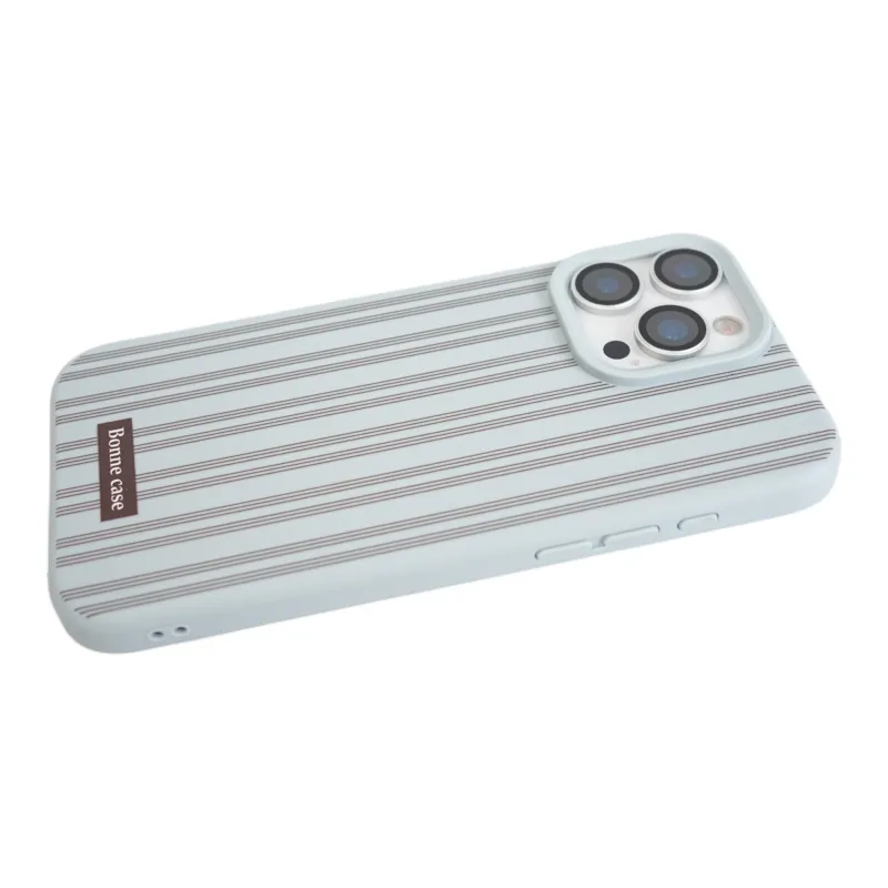 Wei Xin Silicone Material Blue Brown Stripes Stand Phone Cases Compatible With IPhone 16/15 Pro Max/Apple 13/14 Pro/Max-7
