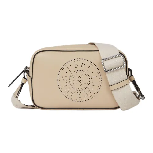 warmth LAGERFELD Cow Leather Crossbody Bag Women's Beige