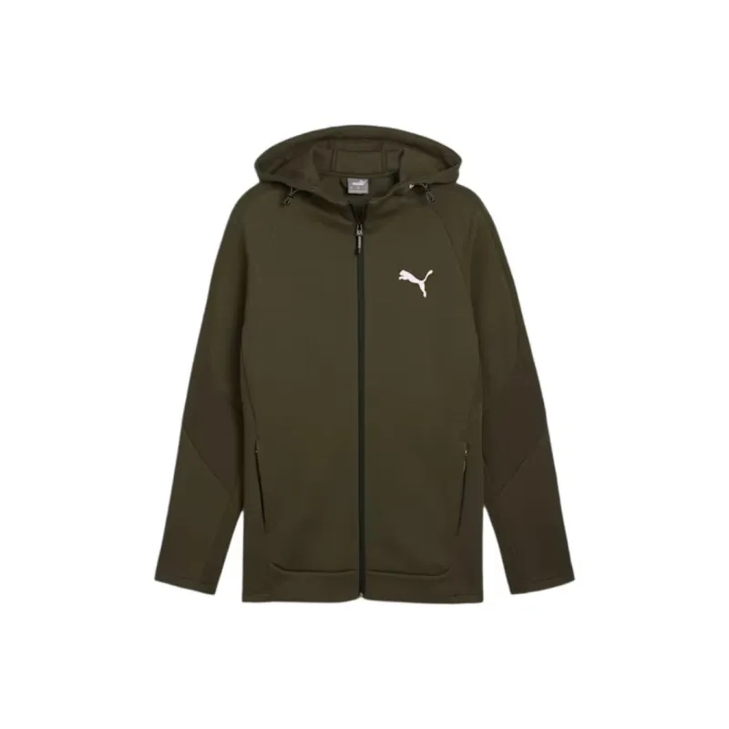 PUMA EVOSTRIPE Full Zip Hoodie Men Jackets & Coats Men's Dark Olive-0
