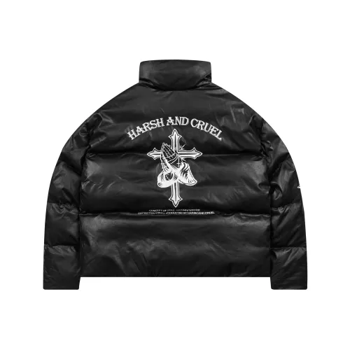 HARSH AND CRUEL FW22 Stand Collar Loose Fit Puffer Jacket Unisex Black