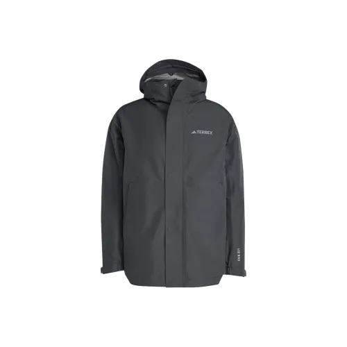 Adidas TERREX FW24 Waterproof And Windproof To Keep Warm Windbreaker Jacket Men's Black