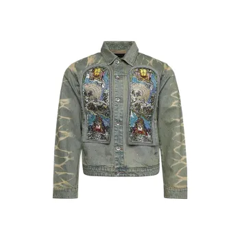 Who Decides War Unfurled Cropped Denim Jacket