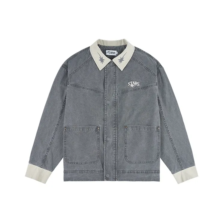 Starwalk Soldier Denim Jacket Unisex Gray-0