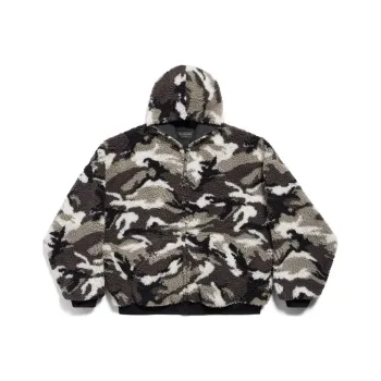 Balenciaga Ski Zip Up Hooded Teddy Jacket