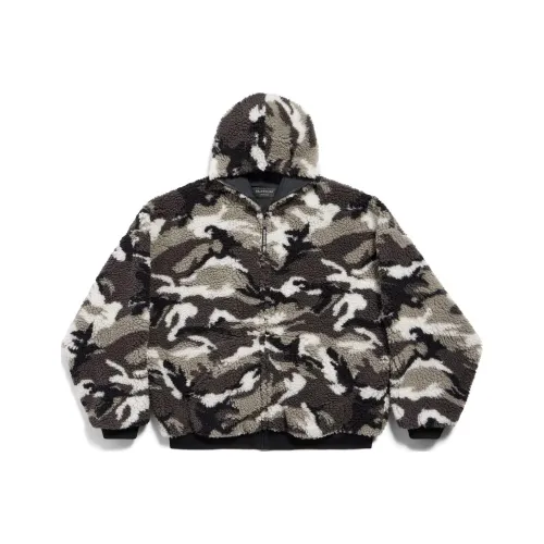 Balenciaga Ski Zip Up Hooded Teddy Jacket
