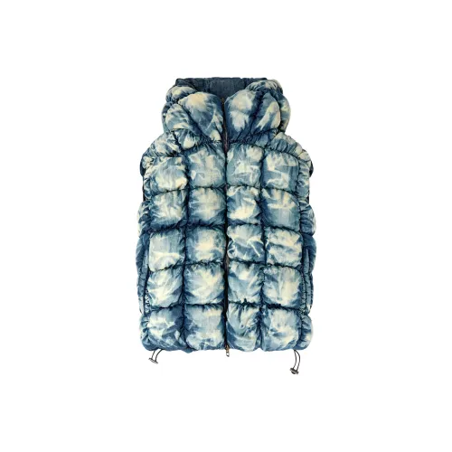 DIESEL W Thys Tie Dyed Denim Puffer Vest
