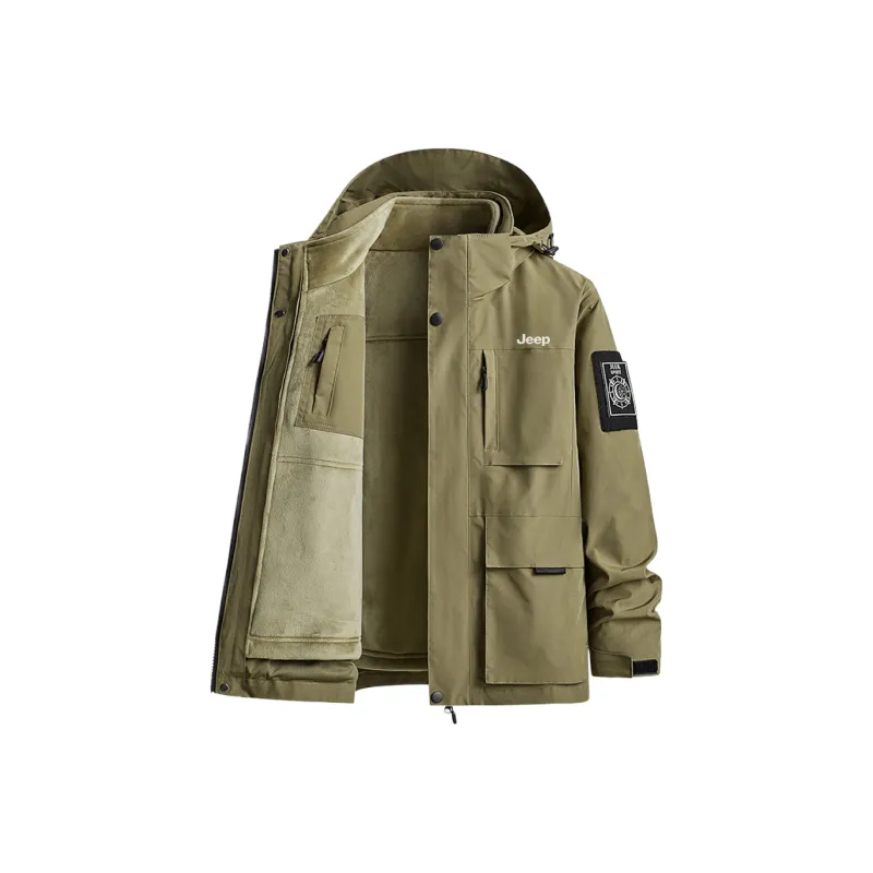 Jeep Wear Resistant Water Resistant Windproof Windbreaker Jacket Unisex-4