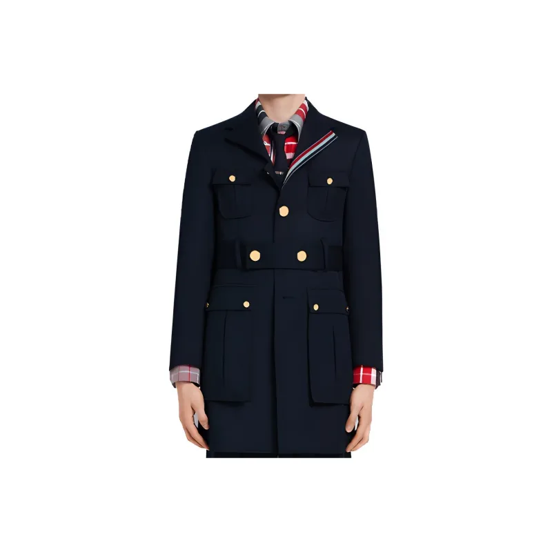 THOM BROWNE· Coat Men's Marine Blue-0