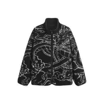 GXG Jackets Coats Men's Black Base With White Flowers