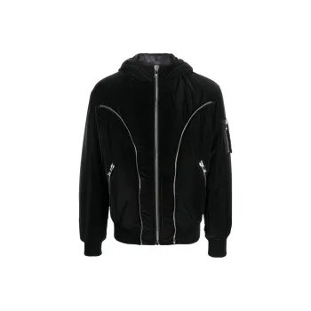 VERSACE Zip Detailed Hooded Puffer Jacket