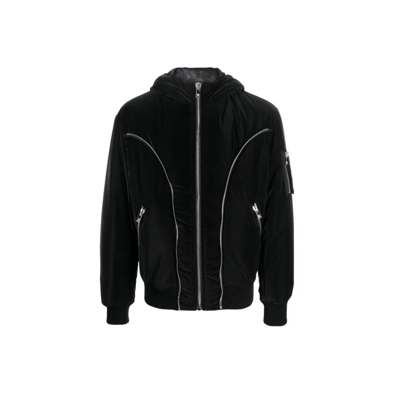 VERSACE Zip Detailed Hooded Puffer Jacket-0