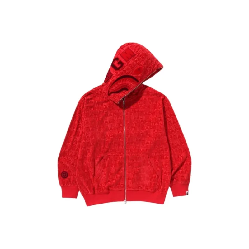 Bape Lux Sport Pattern Shark Relaxed Fit Full Zip Hoodie-5
