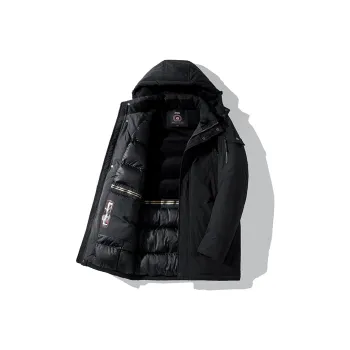 New Business Origin Solid Color Detachable Hood Loose Fit Thickened Mid Length Puffer Jacket Unisex