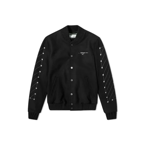 OFF WHITE Embroidered Unfinished Arrows Varsity Jacket