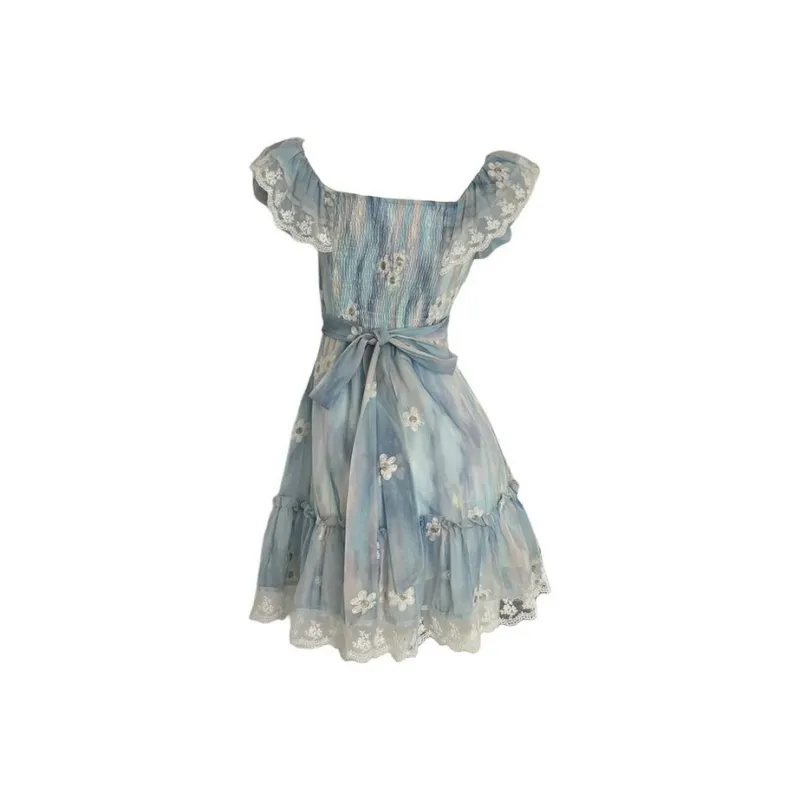 PLANE DRIFT Short Sleeved Dress Women's Dream Blue-1