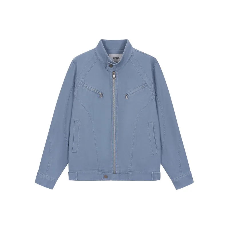 Heartboon Jackets Coats Unisex Washed Blue-0