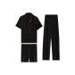 Black Three-Piece Set (Women's-Pants+Shorts+Short-Sleeved Shirt)