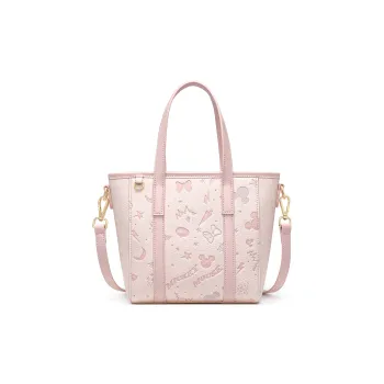 Disney Mickey Series PU Tote Bag, Crossbody Bag, Shopping Bag, Shoulder Bag, Handbag Regular Women's Pink/Ecru