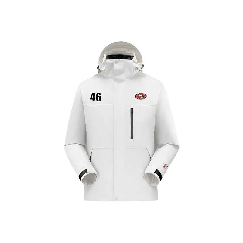 NFL Waterproof And Windproof Windbreaker Jacket Unisex White-0