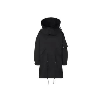 Burberry Logo Printed Drawstring Hooded Coat