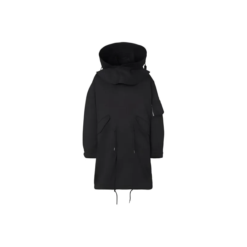 Burberry Logo Printed Drawstring Hooded Coat-0