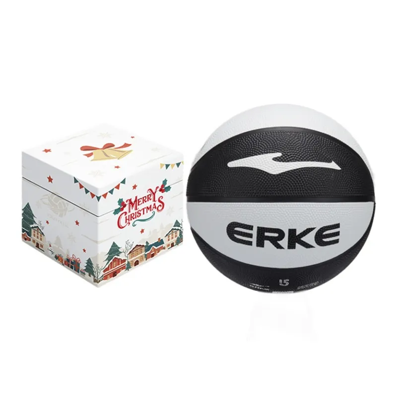 Erke Rubber Multicolor Basketball Black White Size 5 Ball Competition Training Unisex-10