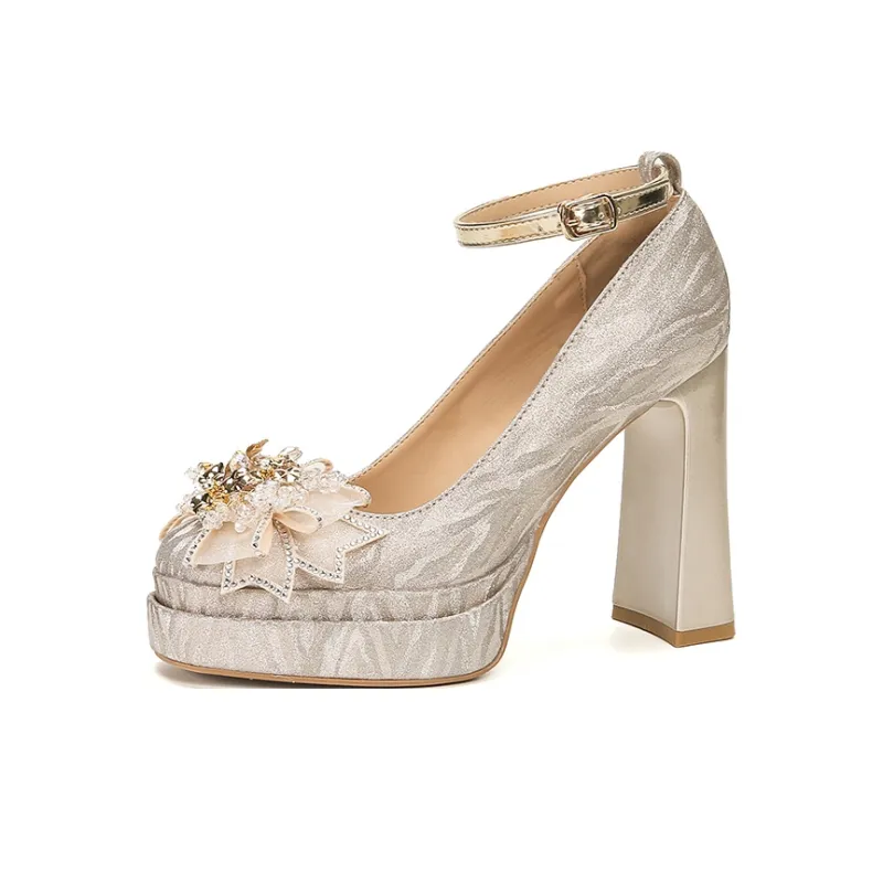 Zubumei Chunky Heel High Heels 11CM Women's-6