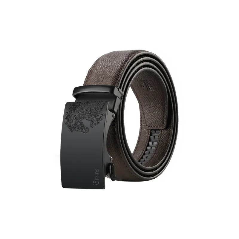 15 MINS Cow Split Leather Belts Men's Width 3.5cm-4