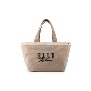 Elle Active Fabric Tote Bag, Shopping Bag, Shoulder Bag Large Size Unisex Khaki/Red Blue