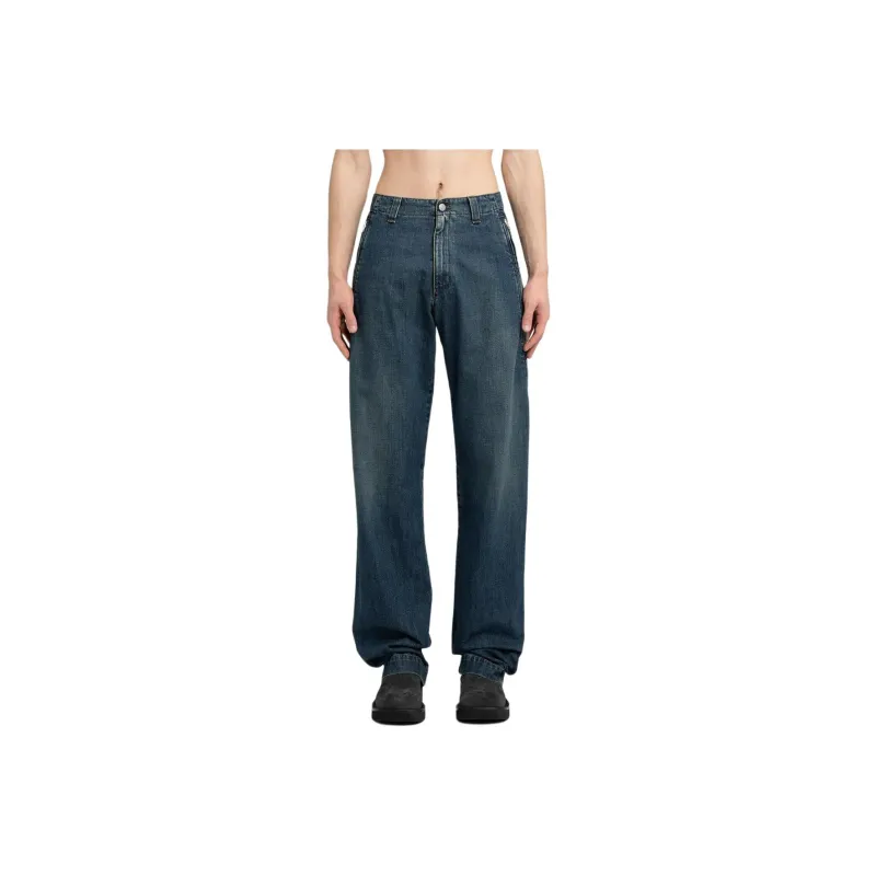 MM6 Maison Margiela Zip Detailed Wide Leg Jeans-0