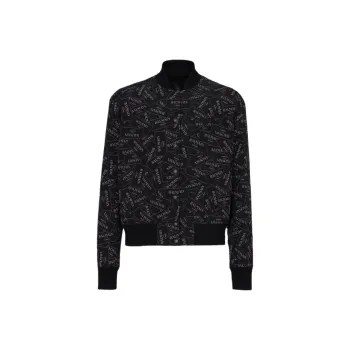 BALMAIN Printed Logo Label Bomber Jacket