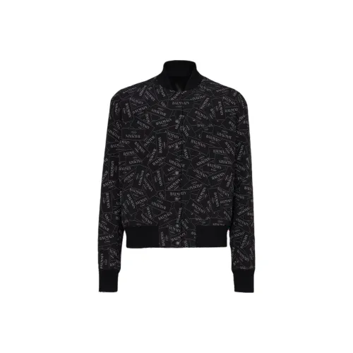 balmain koszulka Printed Logo Label Bomber Jacket