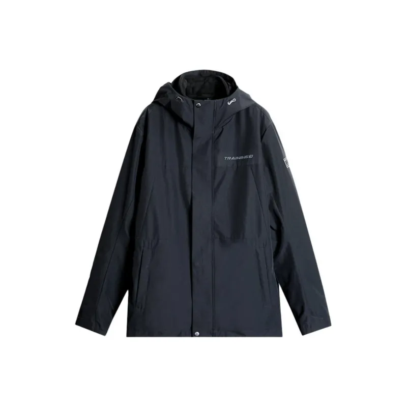 XTEP Variety Training Collection Waterproof And Windproof To Keep Warm Windbreaker Jacket Men's Jet Black-0
