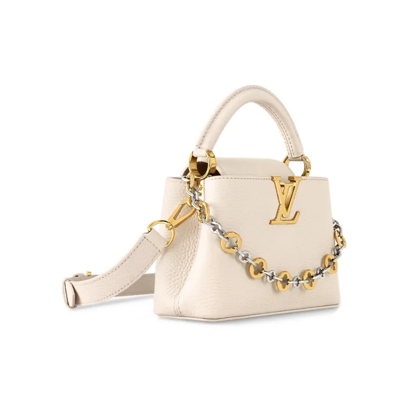 LOUIS VUITTON Capucines Tourillon Cow Leather One Shoulder Handbag Mini Women's Ivory-1