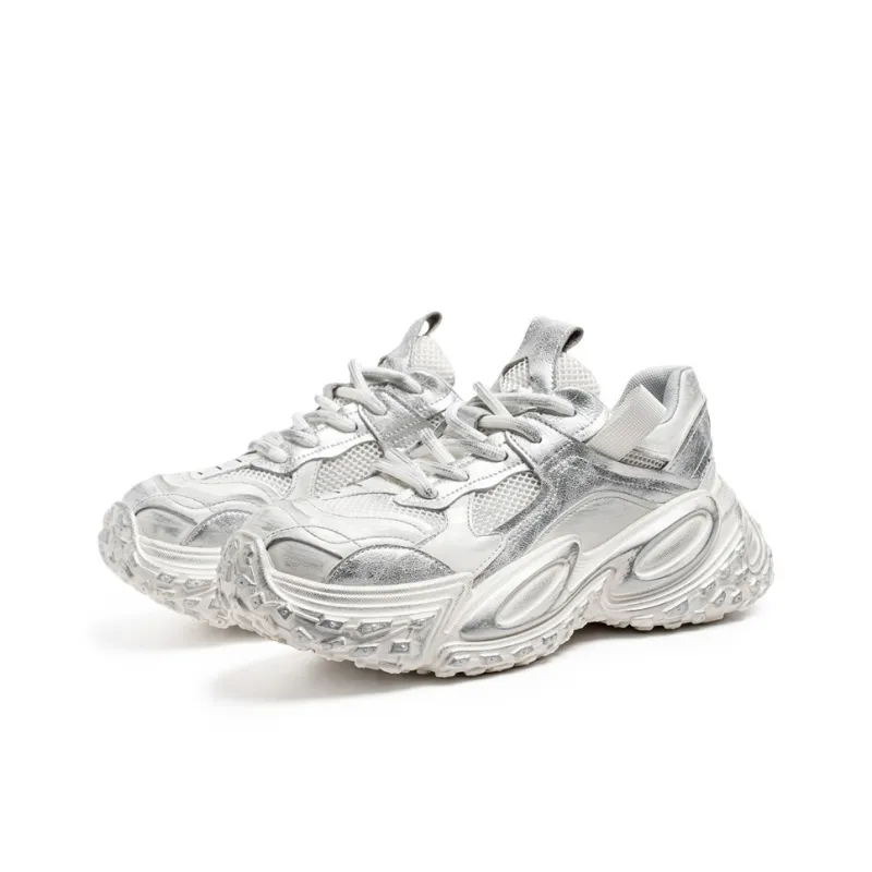 HACKBUTEER Cushioning, Slip Resistant, Abrasion Resistant, Height Increasing Low Top Chunky Sneakers Men's Box Included-3