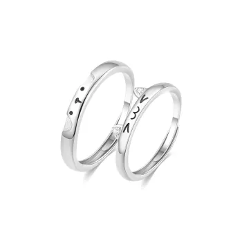 Master Kim Sterling Silver Romantic Lover Adjustable Opening Ring Unisex