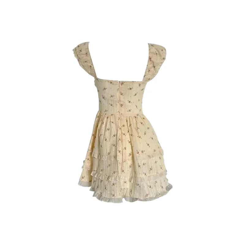 AURORA MUSE Short Sleeved Dress Women's Apricot-1