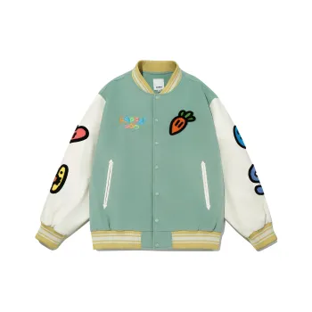 Guuka x AGAHO Baseball Jacket Unisex Light Green
