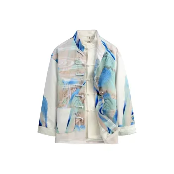 XUANSHENG Jackets Coats Men's River And Mountain Scenery