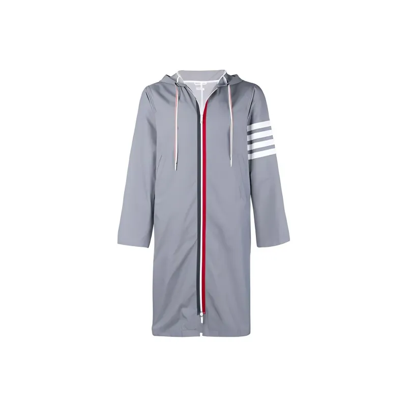 THOM BROWNE Trench Coats Men Gray-0